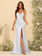 Maristella White front view bridesmaid dress