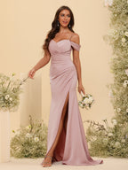 Zora Dusty Rose hem detail bridesmaid dress