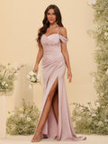 Zora Blush front view bridesmaid dress