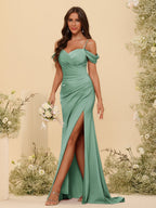Zora Eucalyptus front view bridesmaid dress
