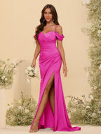 Zora Fuchsia back view bridesmaid dress