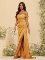 Zora Gold back view bridesmaid dress
