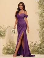 Zora Grape front view bridesmaid dress