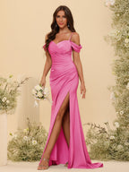 Zora Hot Pink front view bridesmaid dress