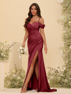 Zora Burgundy back view bridesmaid dress