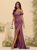 Zora Plum front view bridesmaid dress