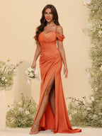 Zora Orange front view bridesmaid dress
