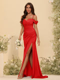 Zora Red front view bridesmaid dress
