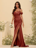 Zora Rust front view bridesmaid dress