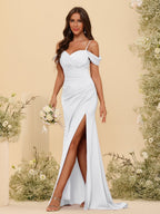 Zora White front view bridesmaid dress