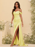 Zora Yellow front view bridesmaid dress