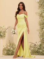 Zora Yellow front view bridesmaid dress