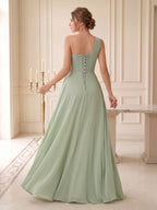Tahlia Sage Green back view wedding guest dress
