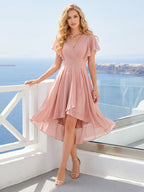 Asteria Dusty Rose front view wedding guest dress