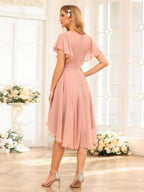 Asteria Dusty Rose back view wedding guest dress