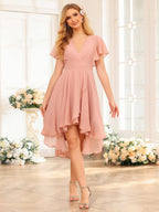 Asteria Dusty Rose hem detail wedding guest dress