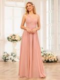 Nerissa Dusty Rose front view bridesmaid dress