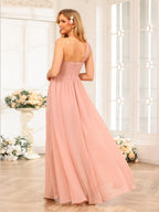 Nerissa Dusty Rose back view bridesmaid dress