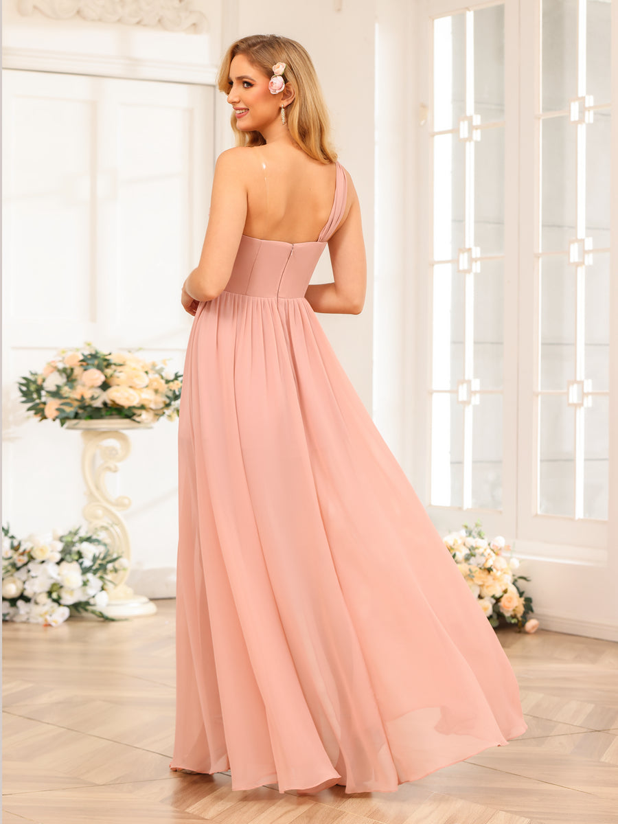 Nerissa Dusty Rose back view bridesmaid dress