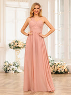 Nerissa Dusty Rose side view bridesmaid dress