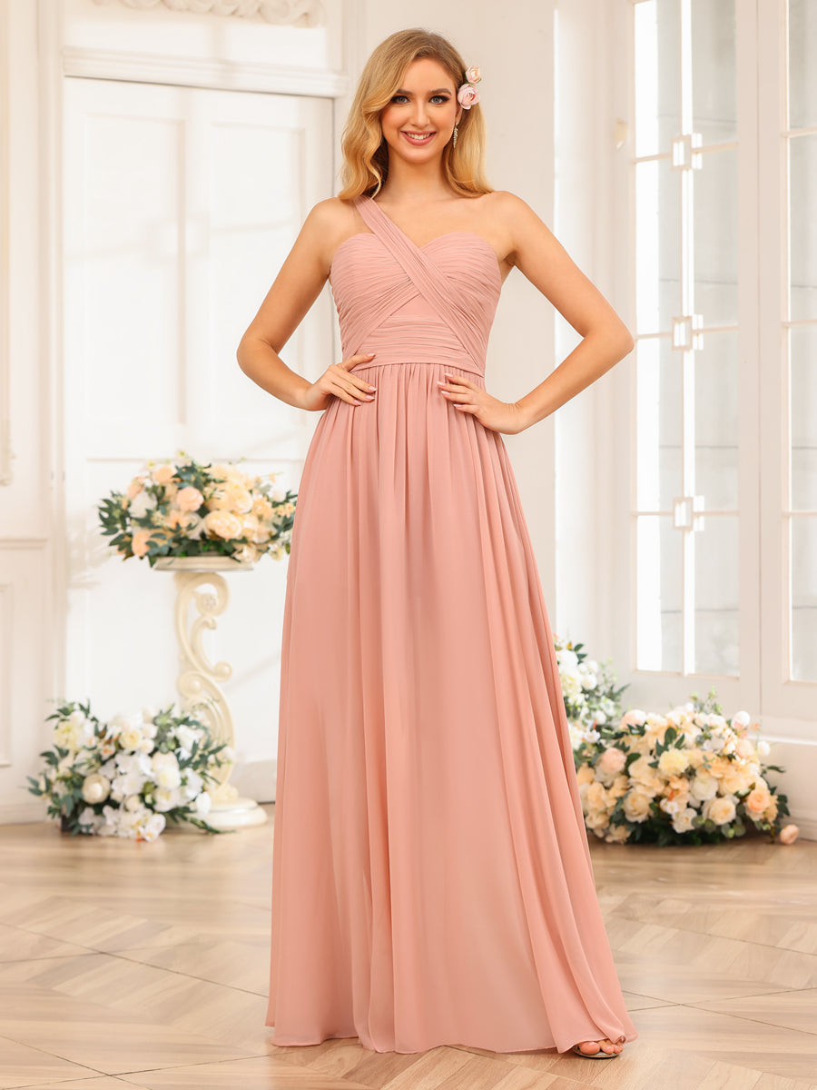 Nerissa Dusty Rose side view bridesmaid dress