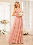 Nerissa Dusty Rose hem detail bridesmaid dress