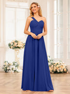 Nerissa Royal Blue side view bridesmaid dress