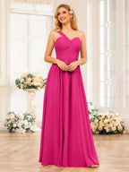 Nerissa Fuchsia front view bridesmaid dress