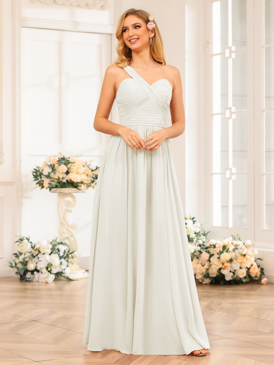 Nerissa Ivory back view bridesmaid dress