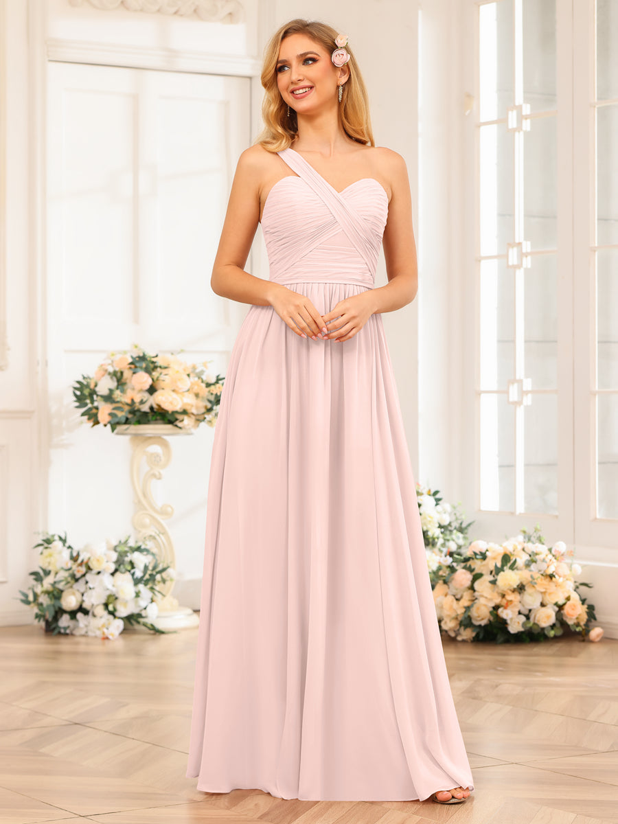 Nerissa Pearl Pink back view bridesmaid dress
