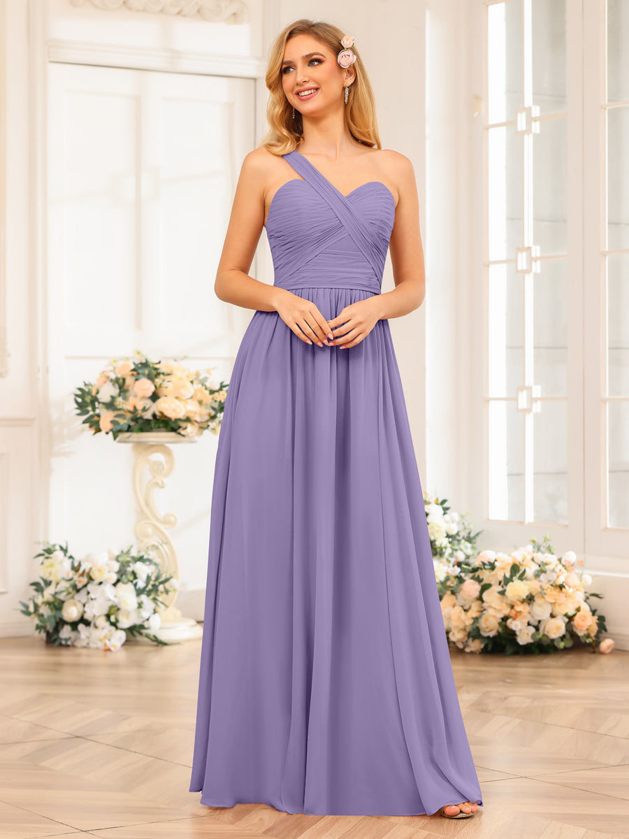 Nerissa Lilac back view bridesmaid dress