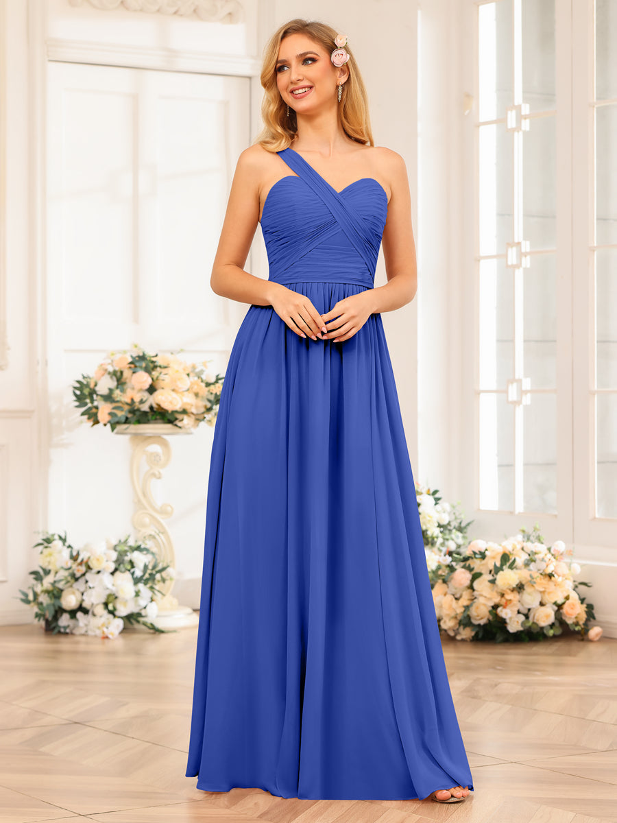 Nerissa Royal Blue front view bridesmaid dress