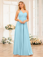 Nerissa Sky Blue back view bridesmaid dress