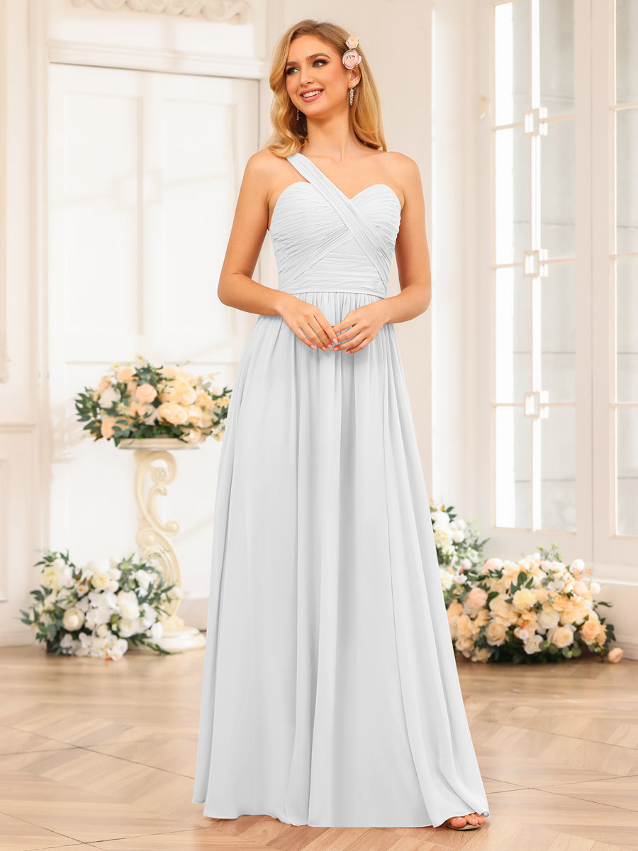 Nerissa Ivory front view bridesmaid dress