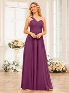 Nerissa Orchid front view bridesmaid dress
