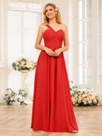 Nerissa Red front view bridesmaid dress