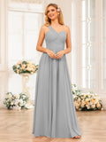 Nerissa Silver front view bridesmaid dress