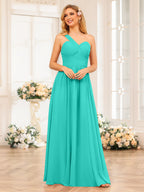 Nerissa Turquoise back view bridesmaid dress