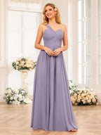 Nerissa Wisteria front view bridesmaid dress