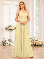 Nerissa Yellow front view bridesmaid dress