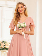Corinne Dusty Rose detail view 9 wedding guest dress