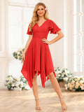 Corinne Red front view wedding guest dress