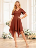 Corinne Rust front view wedding guest dress