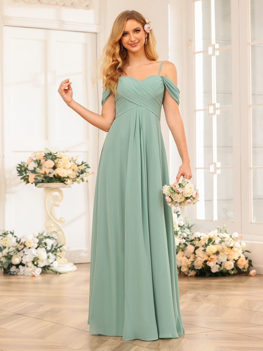 Elowen Sage Green front view bridesmaid dress