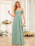 Elowen Sage Green front view bridesmaid dress