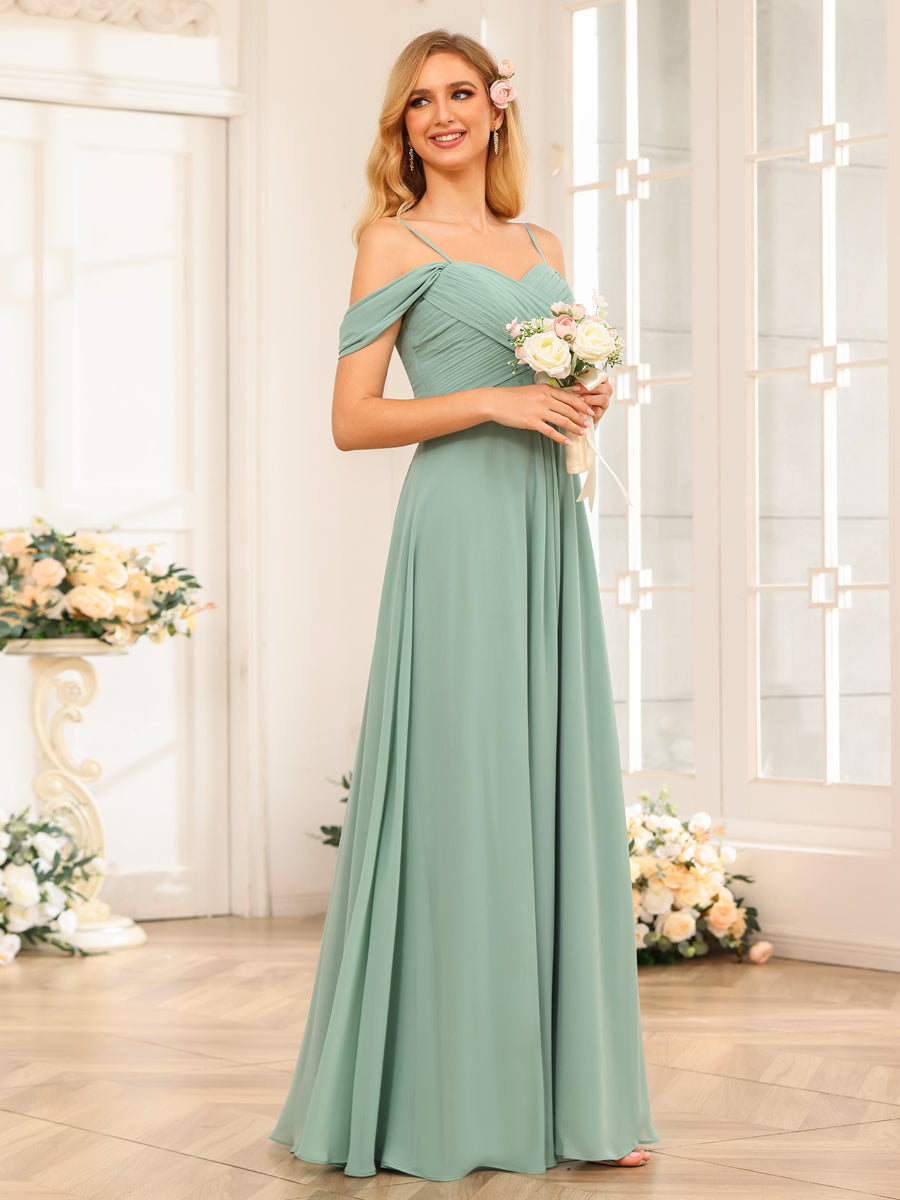 Elowen Sage Green fabric detail bridesmaid dress