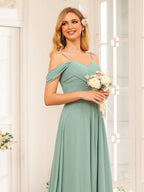 Elowen Sage Green hem detail bridesmaid dress