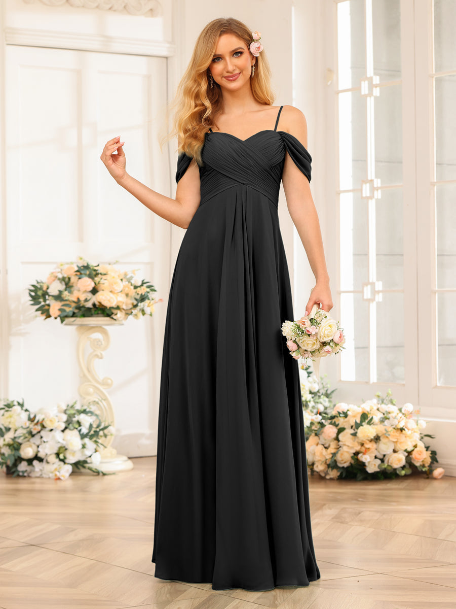 Elowen Black front view bridesmaid dress