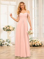 Elowen Blush front view bridesmaid dress