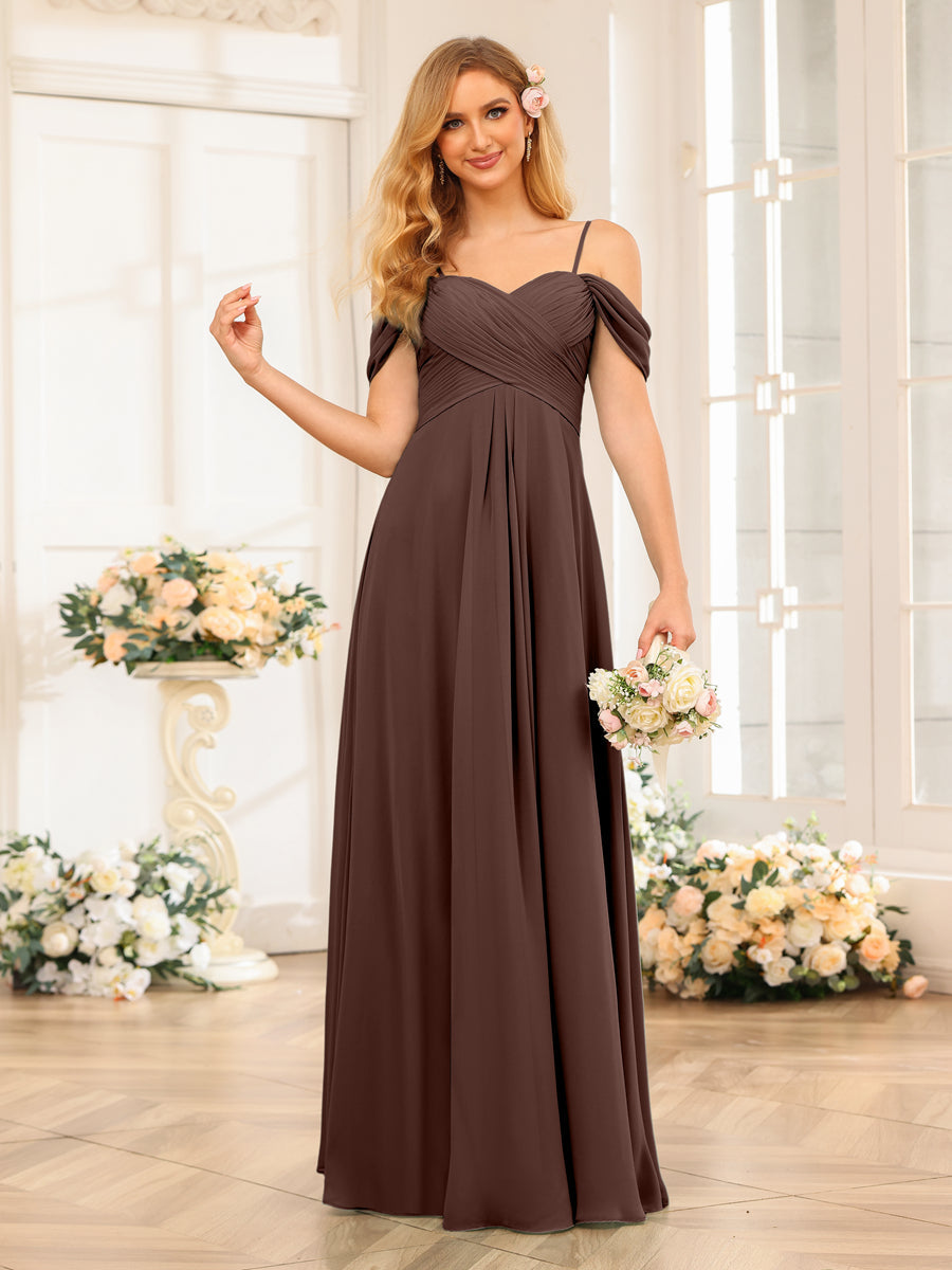 Elowen Brown front view bridesmaid dress